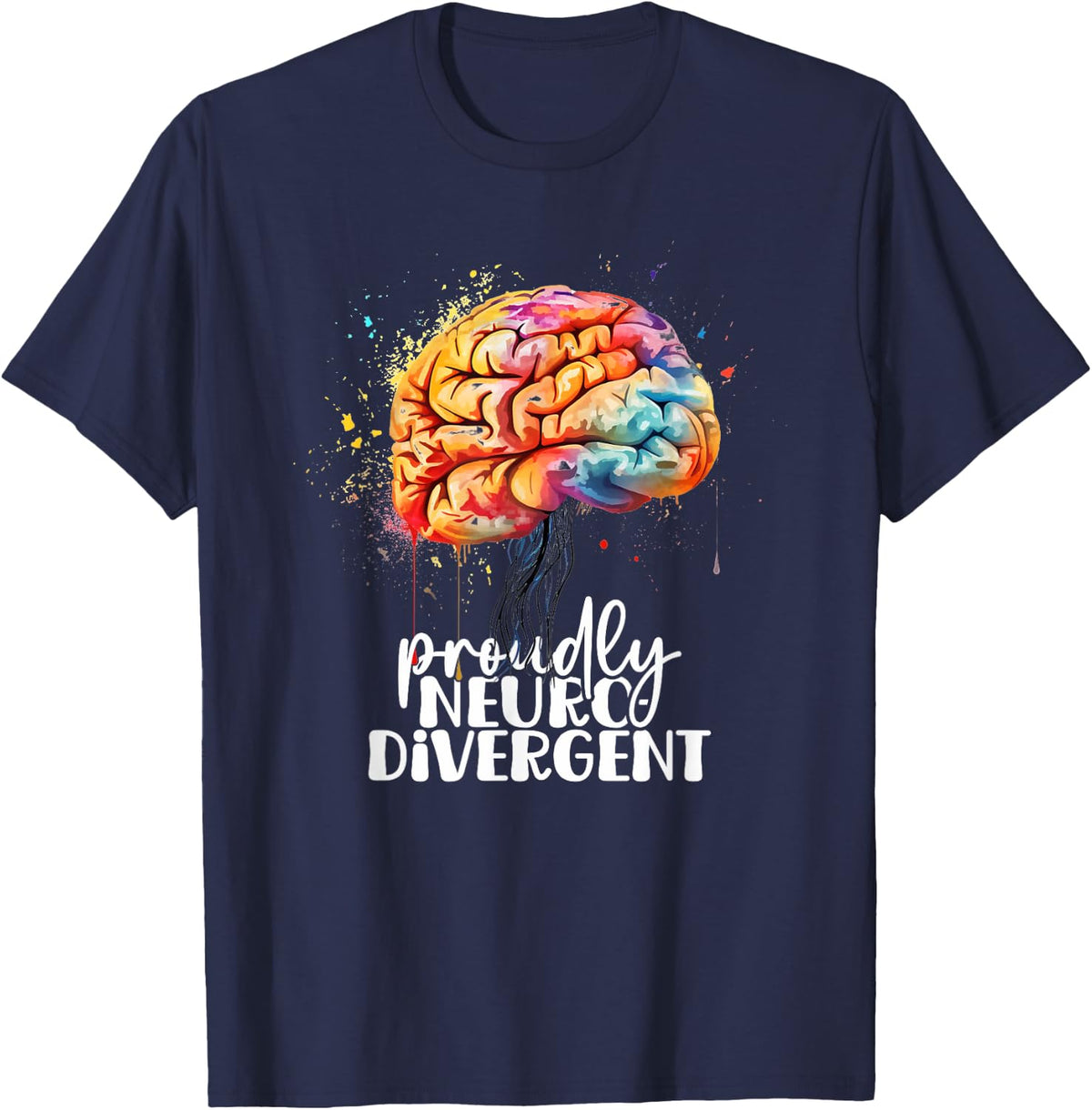 Neurodiversity Pride Autism Neurodivergent Neuro Divergent T-Shirt - Navy Blue