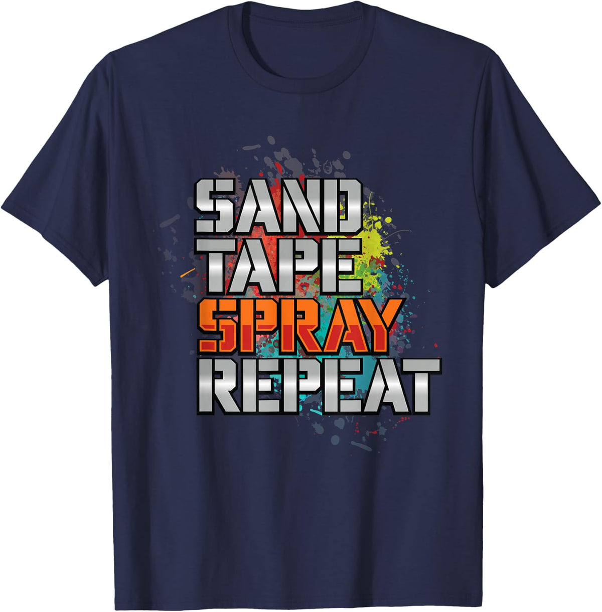 Car Sprayer Auto Body Automotive Painter T-Shirt - Navy Blue