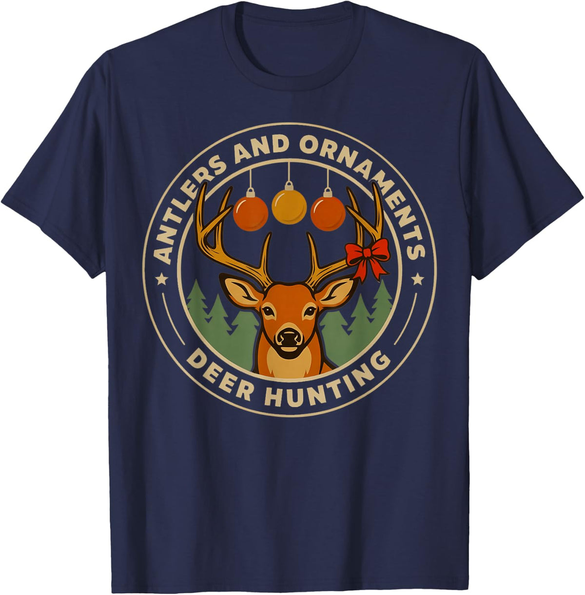 Christmas Badge T-Shirt - Navy Blue