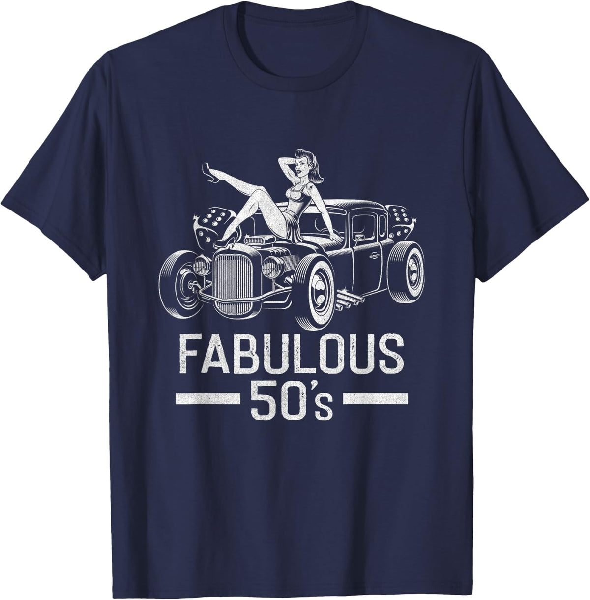 Sock Hop Costume Fabulous 50s for Greaser Babe T-Shirt - Navy Blue