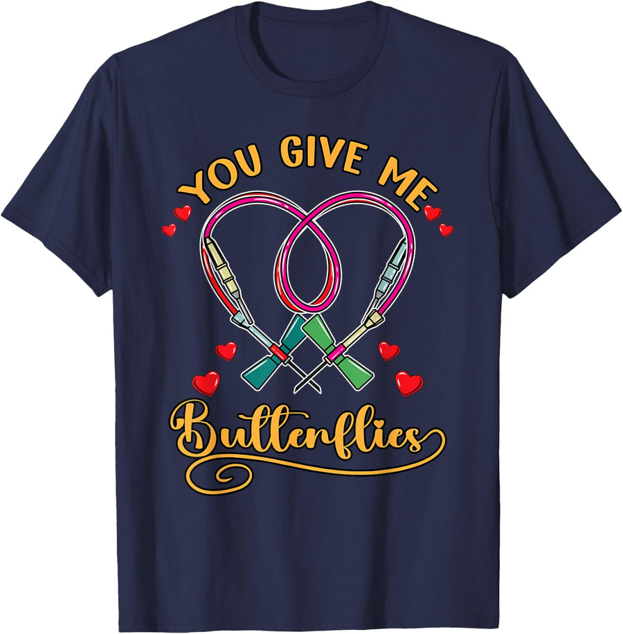 Phlebotomist Nurse Tech You Give Me T-Shirt - Navy Blue