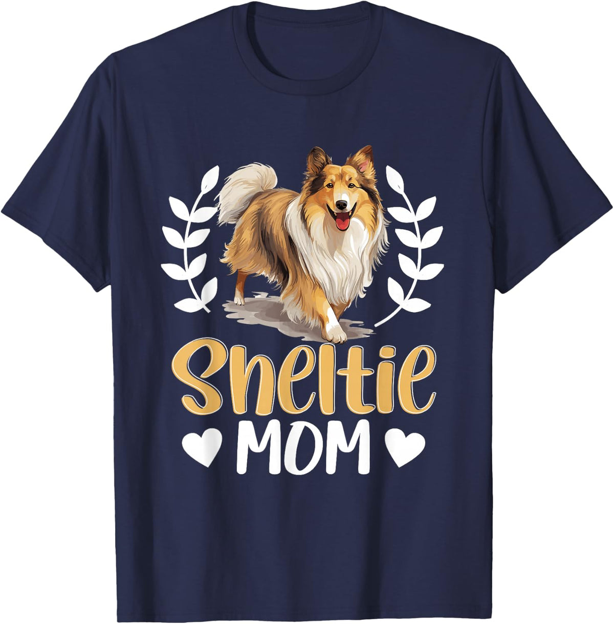 Shetland Sheepdog Dog Sheltie - Sheltie Mom T-Shirt - Navy Blue