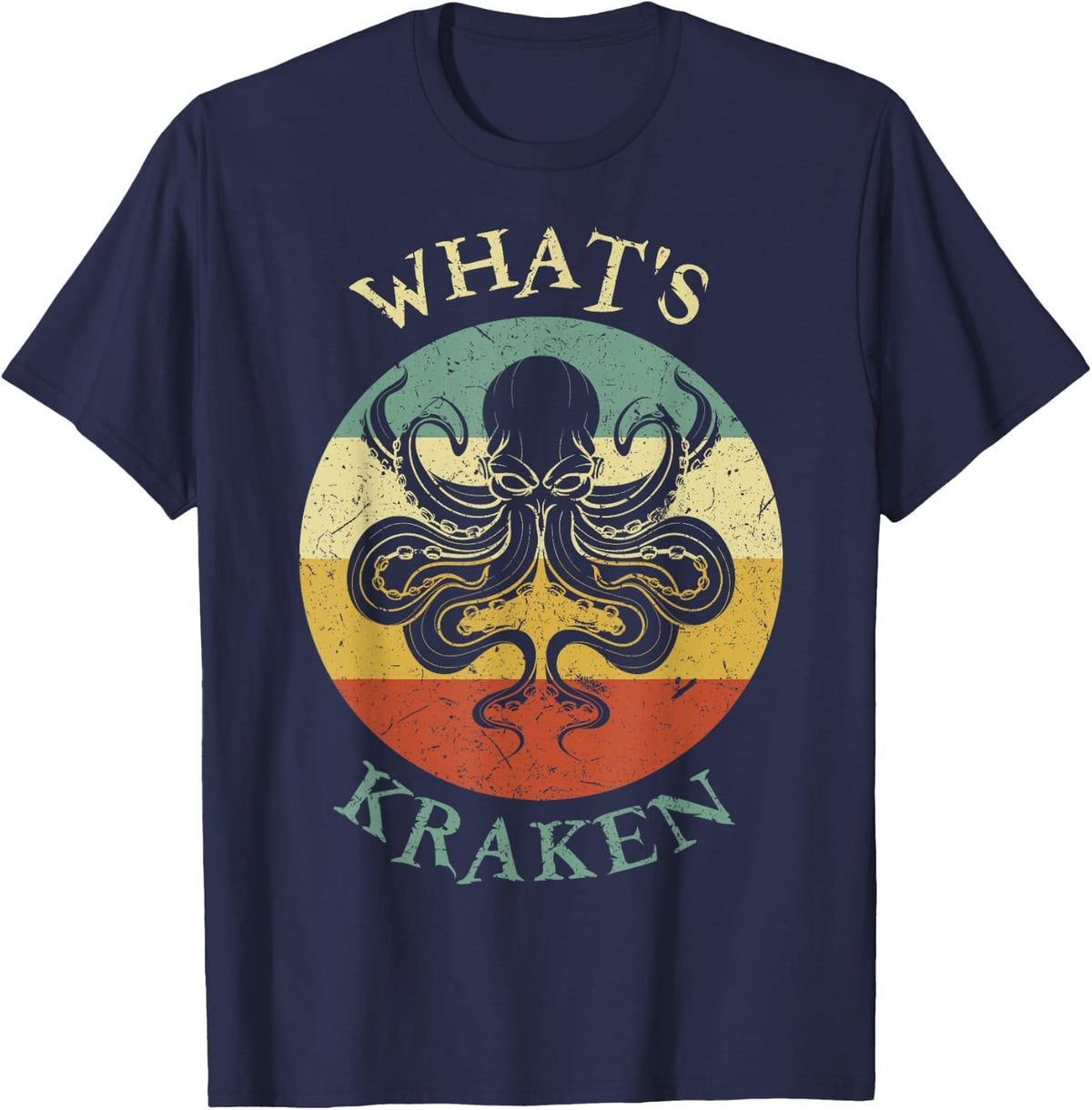 Octopus What's Kraken T-Shirt - Navy Blue