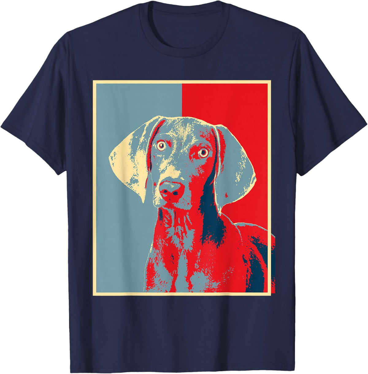 Dog Artwork Weim - Vintage Silhouette Weimaraner T-Shirt - Navy Blue