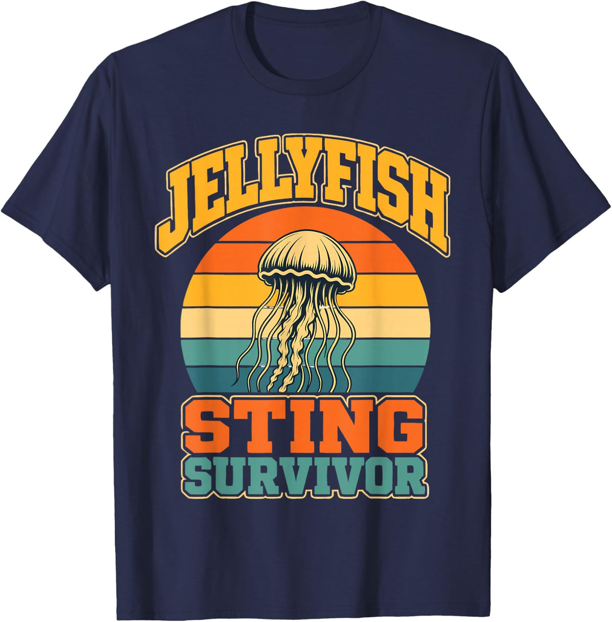 Jellyfish Survivor Sea Jelly T-Shirt - Navy Blue