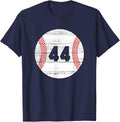 Vintage Baseball Jersey Number 44 T-Shirt - Navy Blue