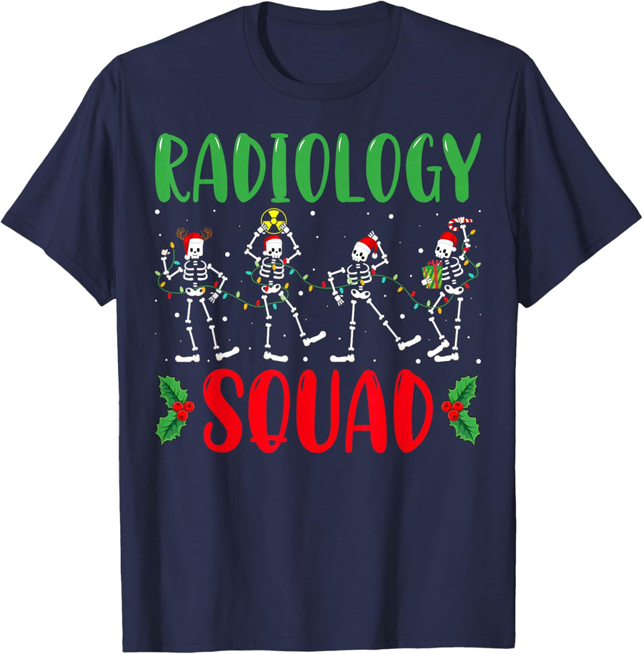 Radiology Squad Xmas Rad Tech Radiologist Crew Christmas T-Shirt - Navy Blue