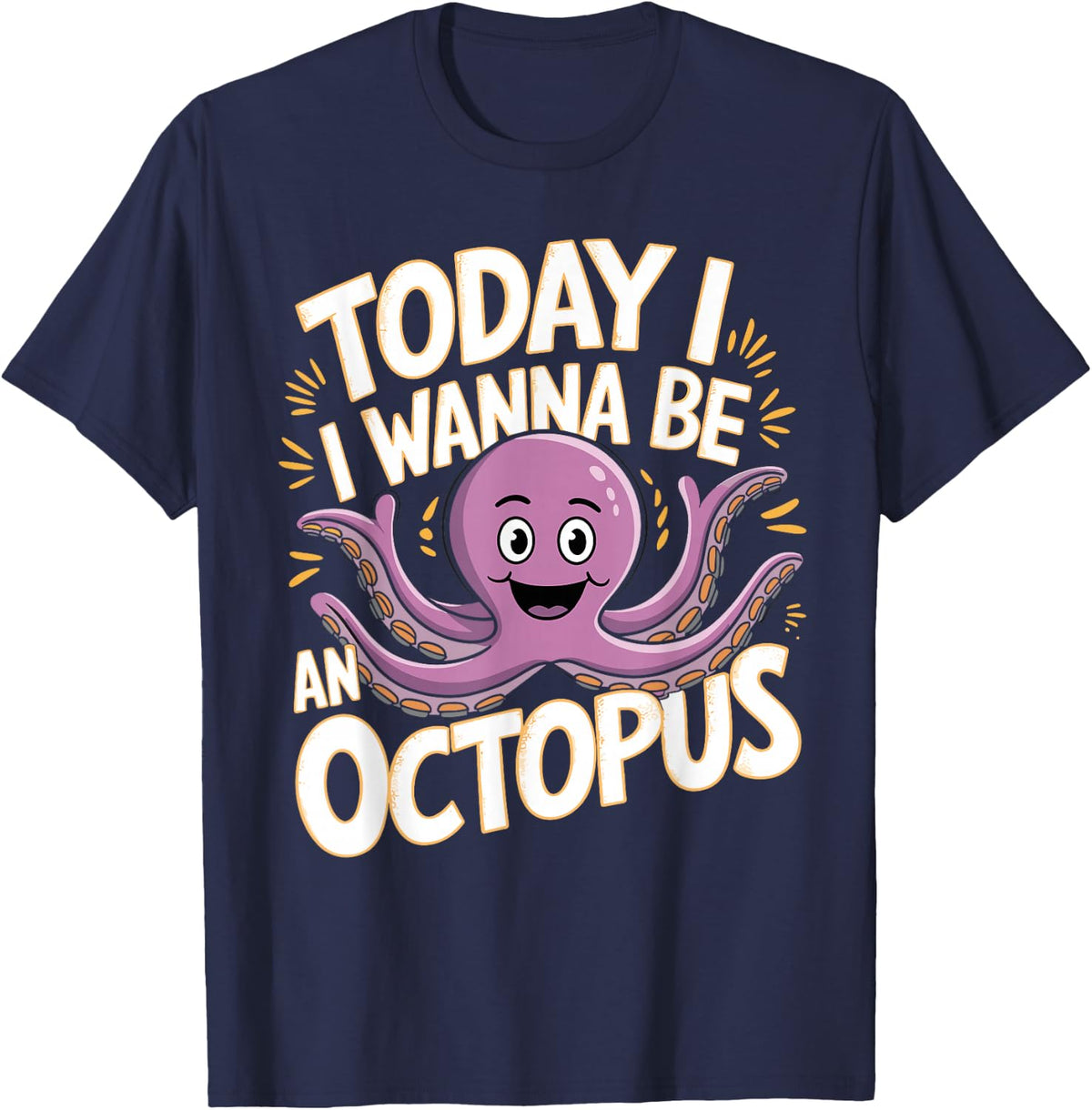 Childrens Today I wanna be an Octopus Design | Kids Octopus T-Shirt - Navy Blue