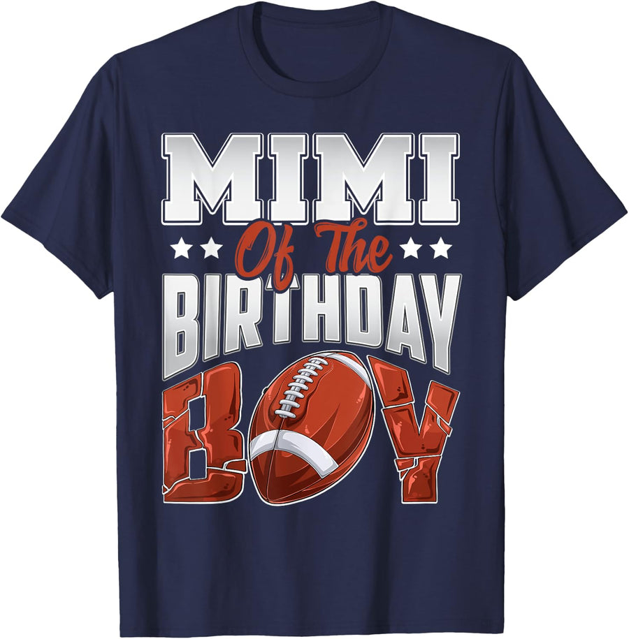 Mimi Football birthday Boy Family Baller b-day Party T-Shirt - Navy Blue