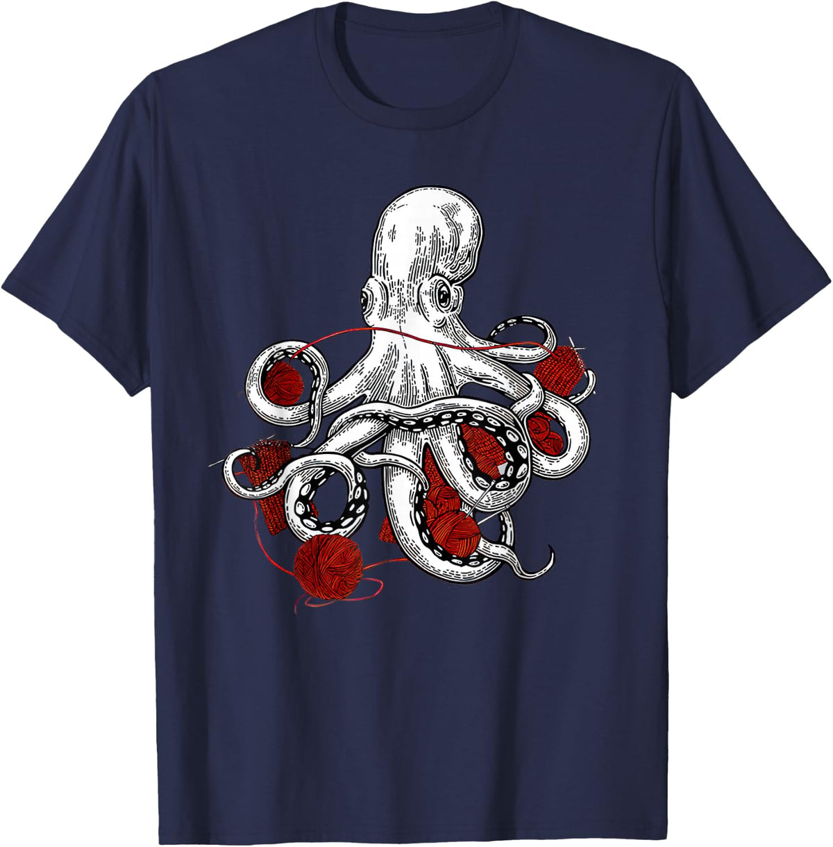 Yarn vogue yarn craftopus funny octopus yarn lover T-Shirt - Navy Blue