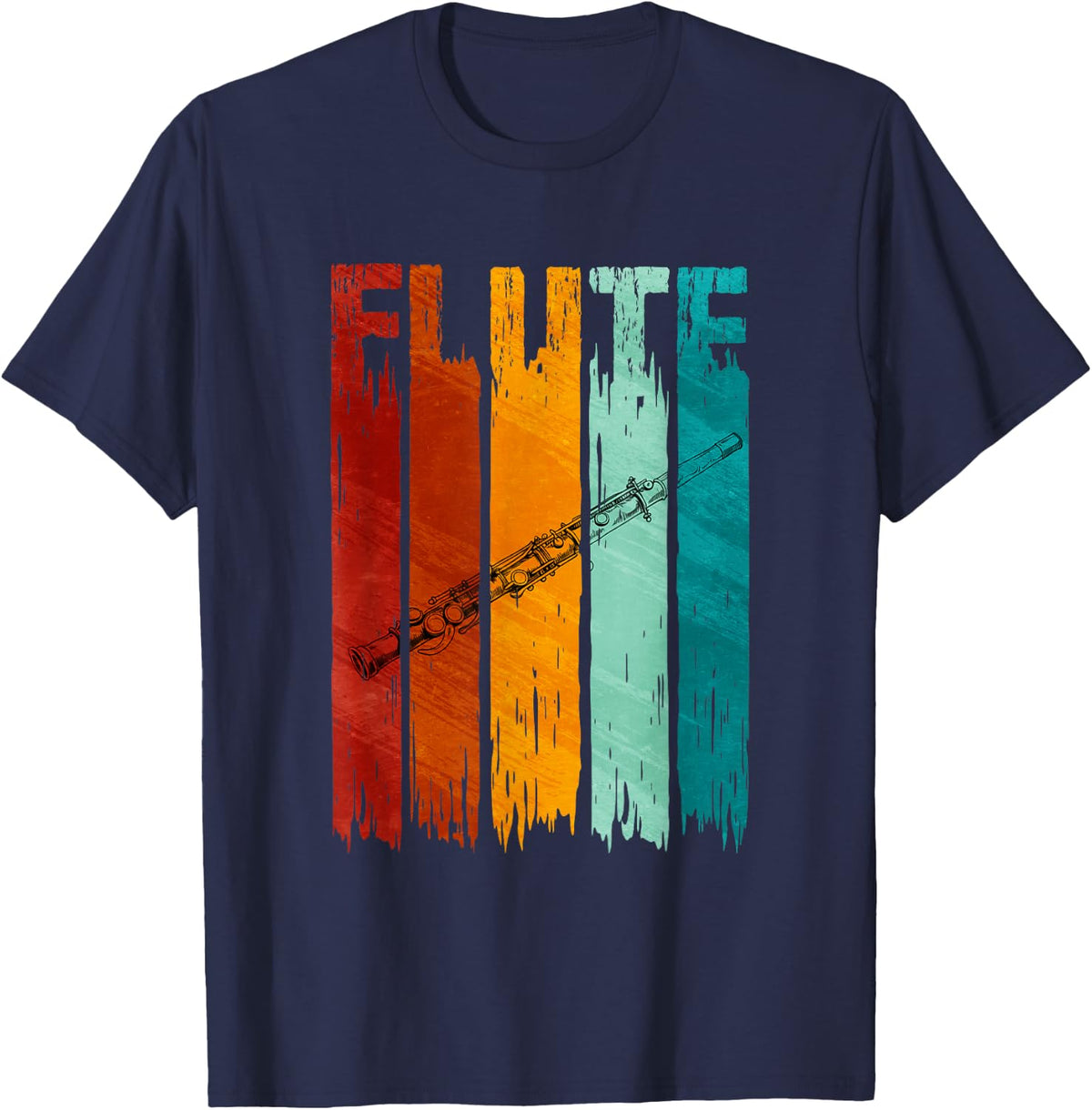 Flute Retro T-Shirt - Navy Blue