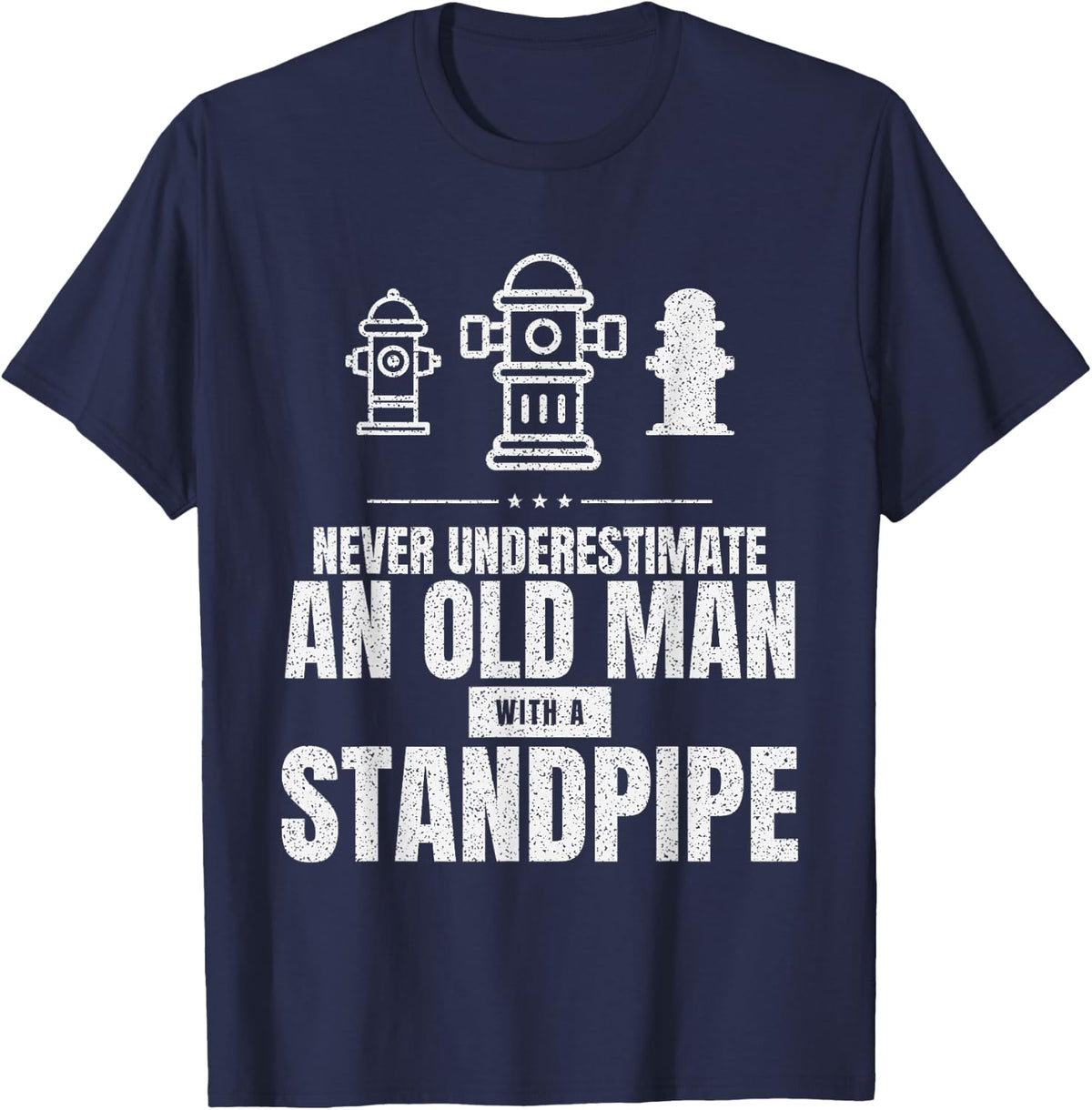 Retired Pager Turnout Night Call Station Fire Firefighter T-Shirt - Navy Blue