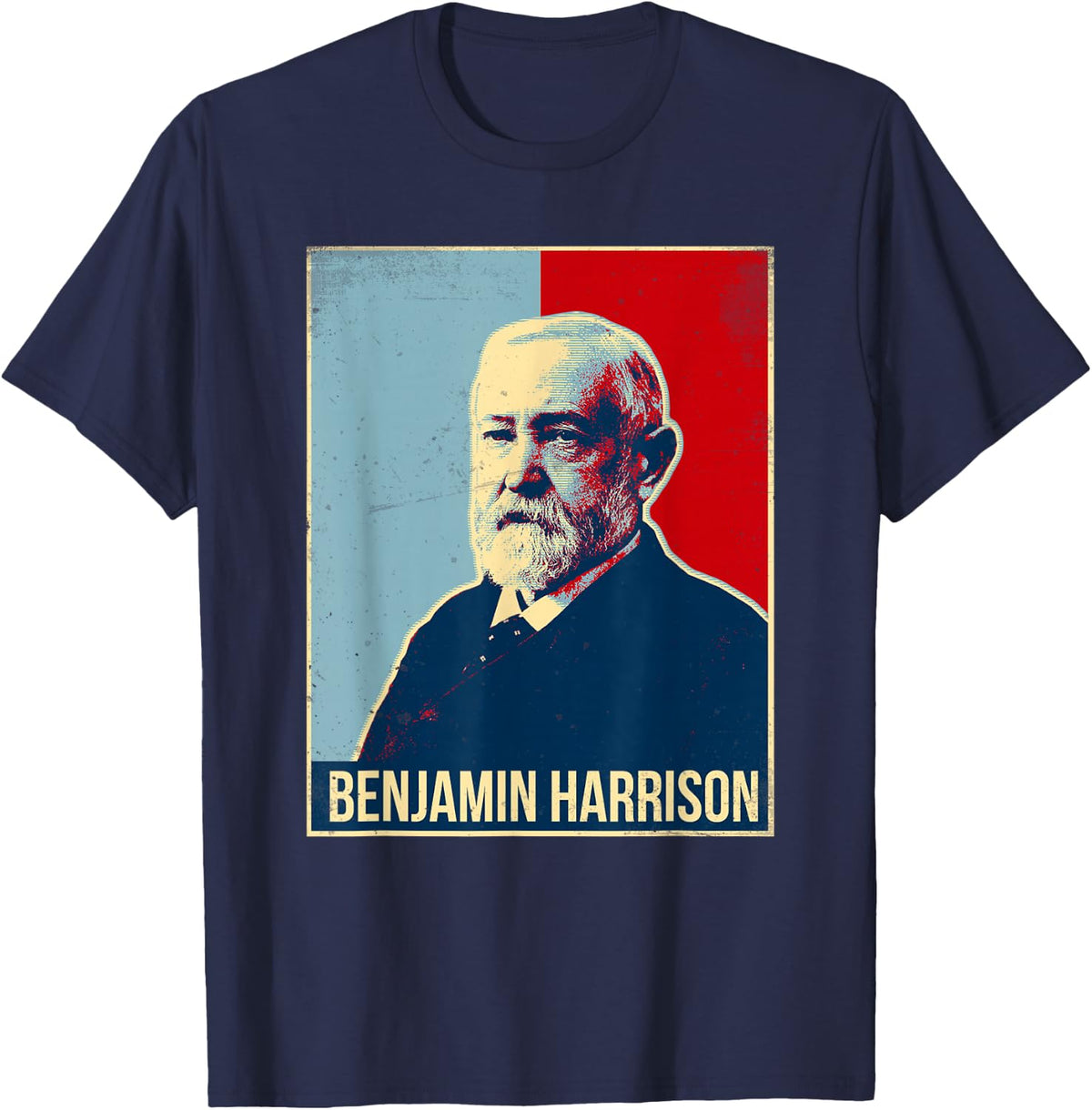 Benjamin Harrison President Tshirt T-Shirt - Navy Blue