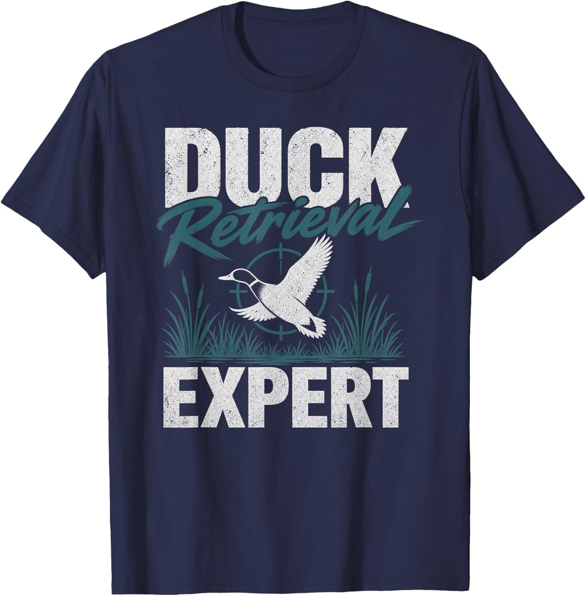 Duck Hunting Mallard Retrieval Expert T-Shirt - Navy Blue