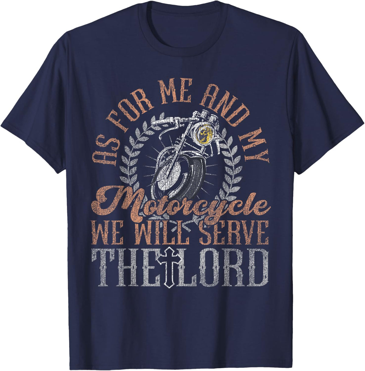 Classic Motorcycle Biker Jesus Faith Christian Biker As For T-Shirt - Navy Blue