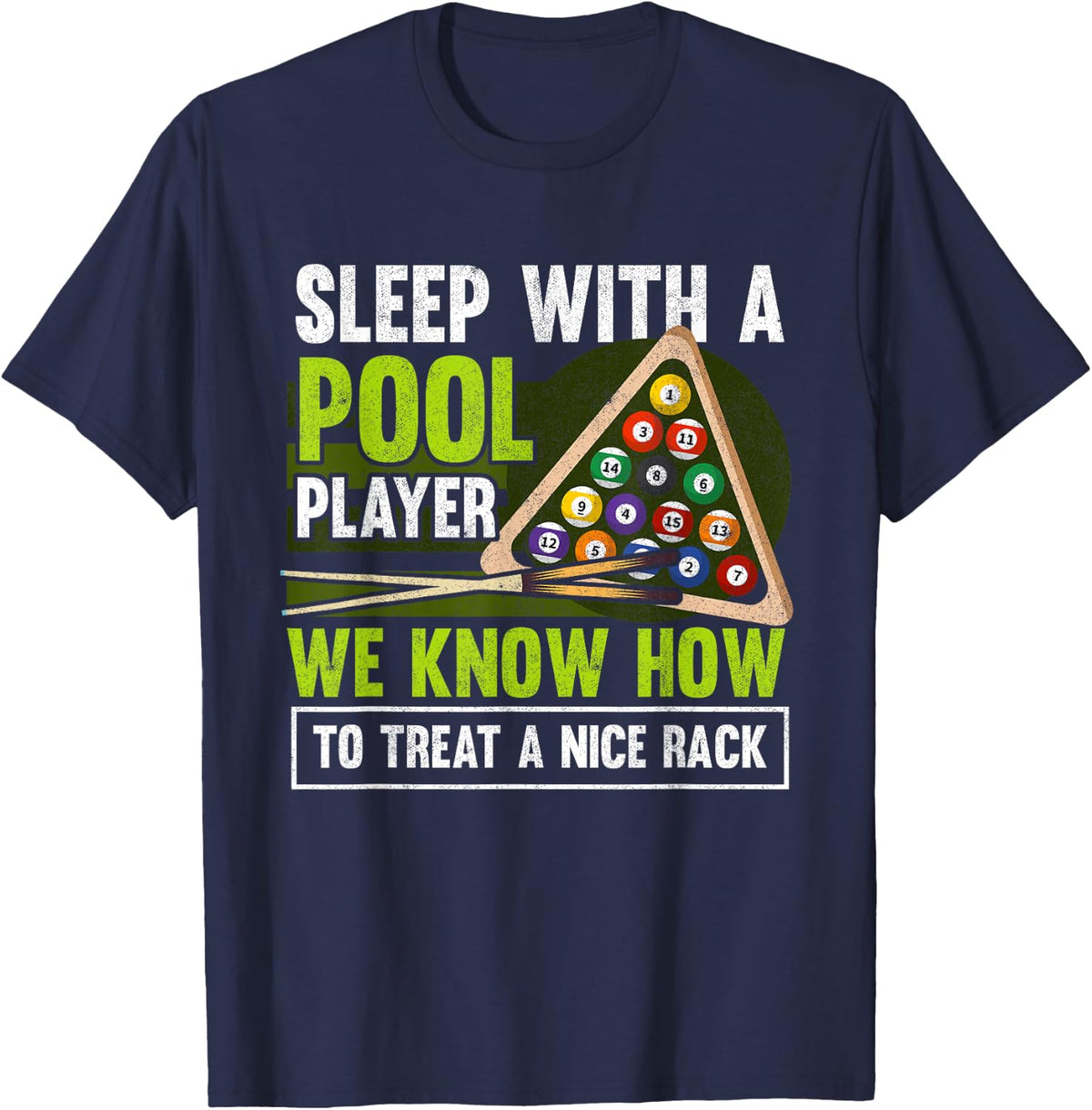 Sleep With A Pool Player Funny Billiards Player T-Shirt - Navy Blue