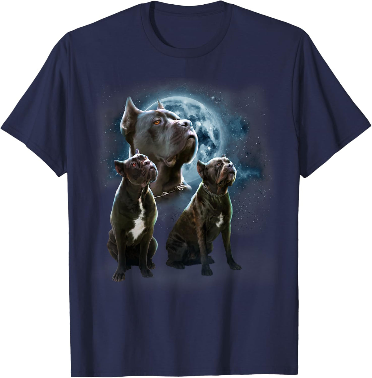 Howling at the Moon Shirt - Cane Corso Shirt - Cane Corso T-Shirt - Navy Blue