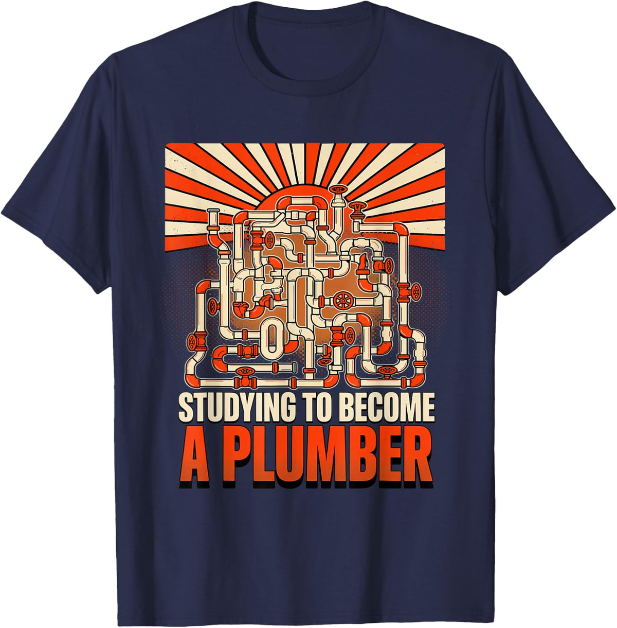 Aspiring Plumber in Training T-Shirt - Navy Blue