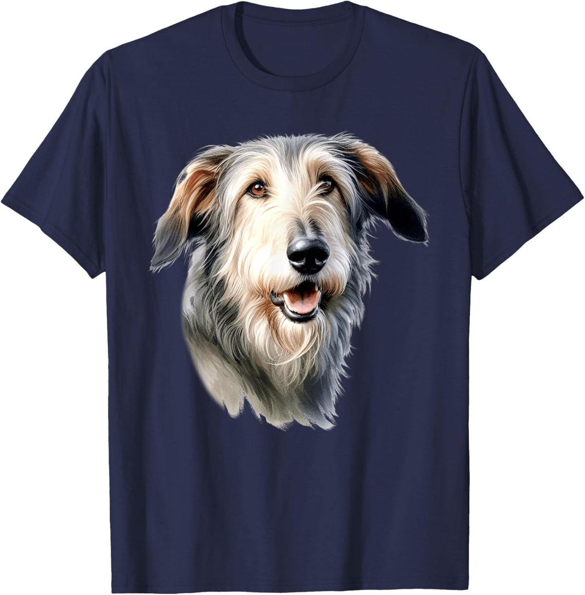 Irish Wolfhound Dog Portrait T-Shirt - Navy Blue
