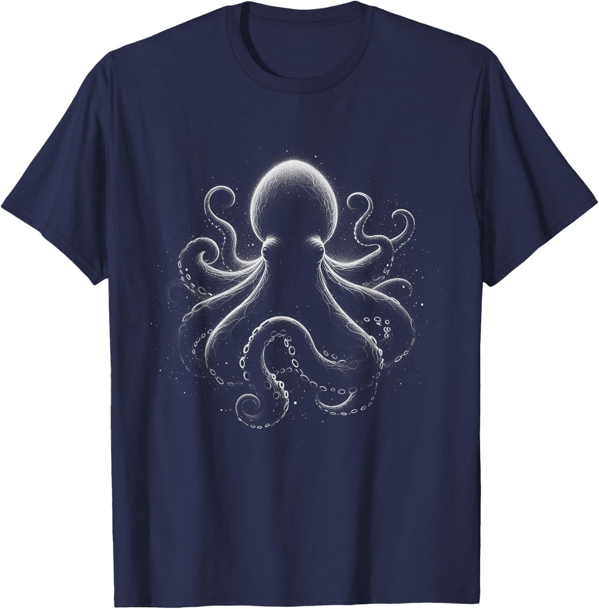 Octopus Artwork Design For Men And Women T-Shirt - Navy Blue