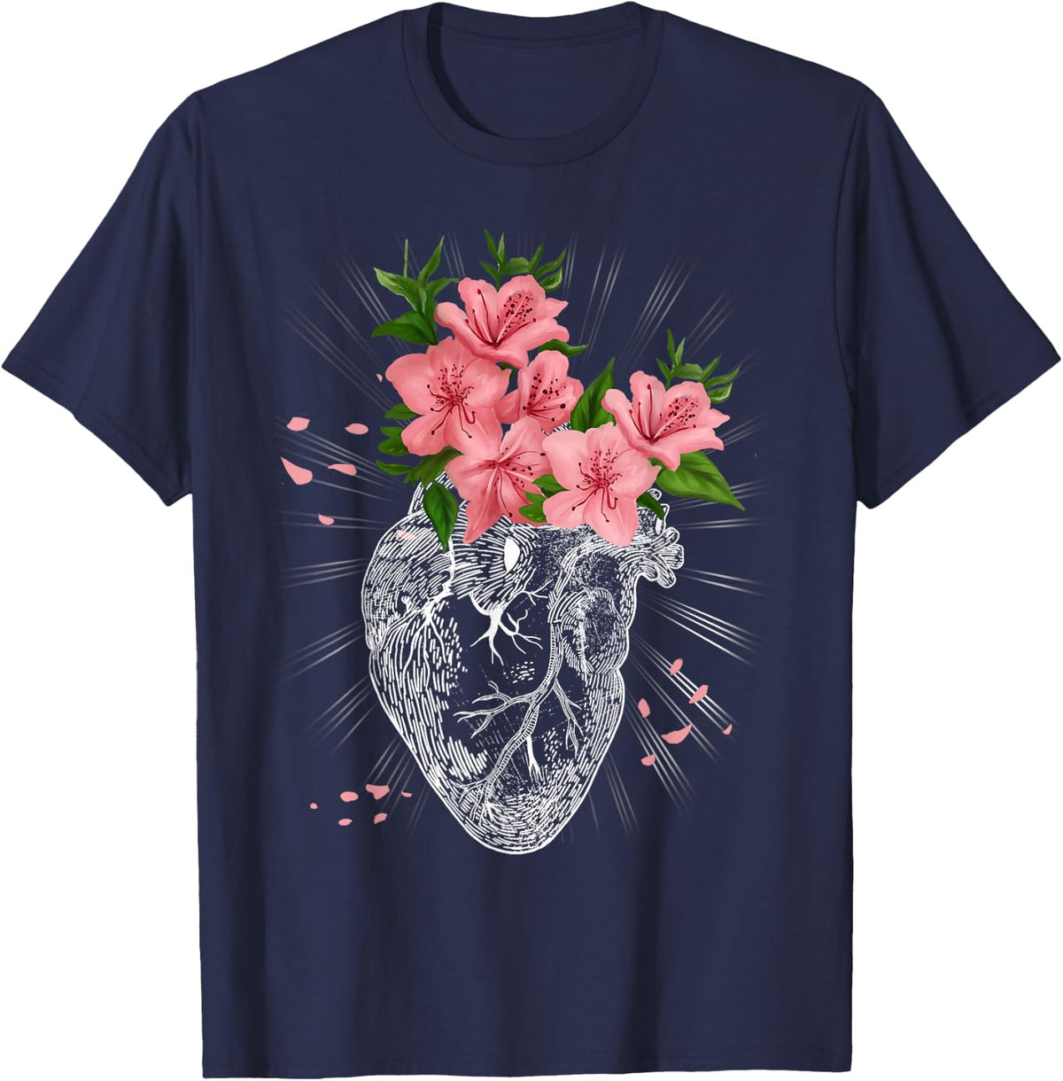 Pastel Goth Gift Cardiologist Human Heart Anatomical Emo T-Shirt - Navy Blue