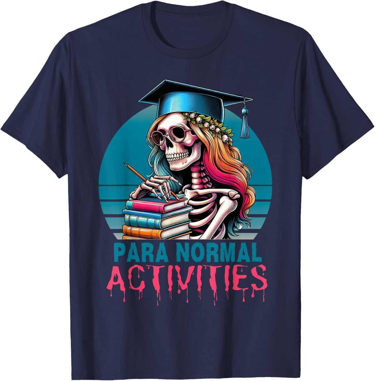 para Normal Activities Paraprofessional Halloween Teacher T-Shirt - Navy Blue