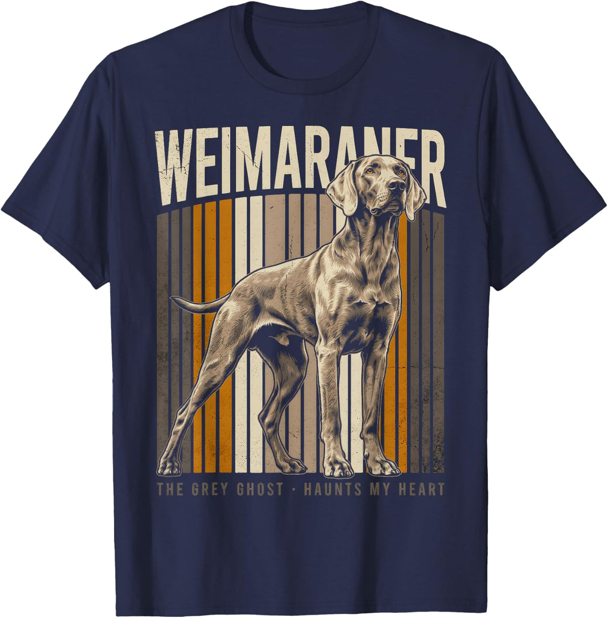 Weimaraner The Grey Ghost Haunts My Heart T-Shirt - Navy Blue