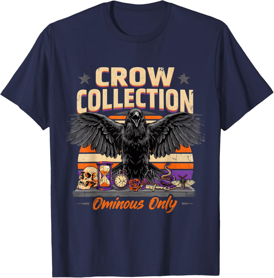 Crow Collection Ominous Only Raven T-Shirt - Navy Blue