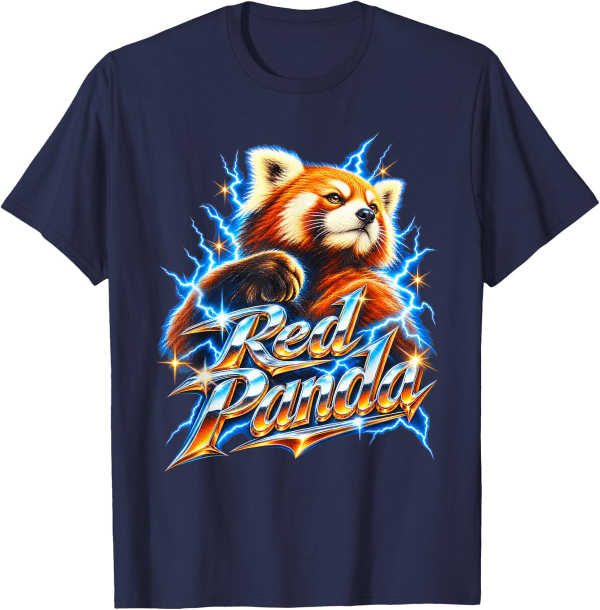 Red Panda Meme 80s 90s Retro Vintage Internet Memes Gen-Z T-Shirt - Navy Blue