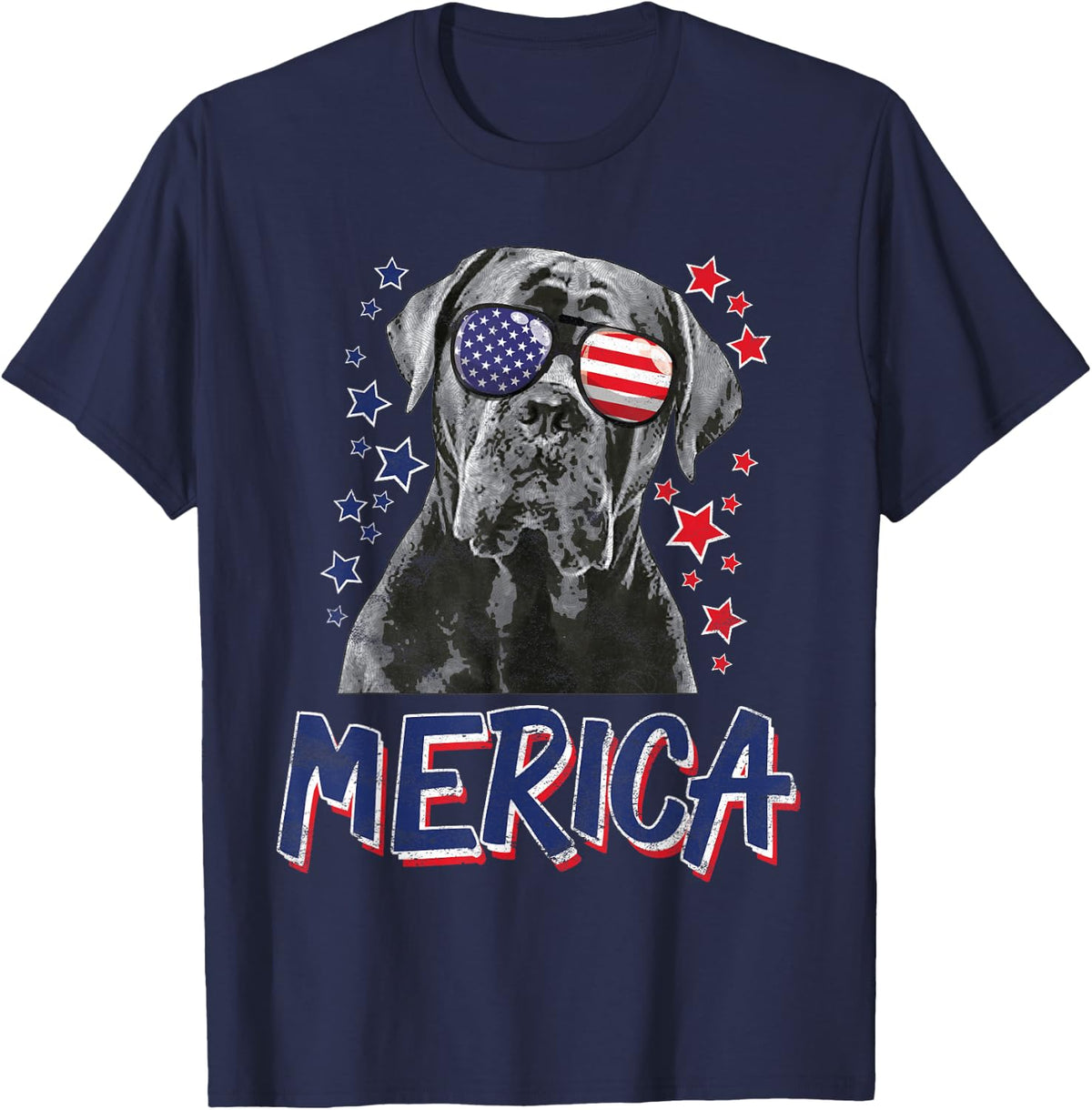 Merica Cane Corso Dog 4th Of July USA Gift T-Shirt - Navy Blue