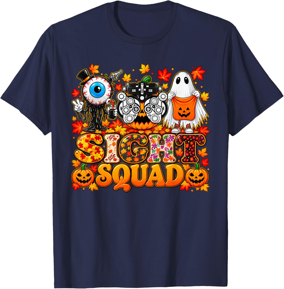 Sight Squad Halloween Optometrist Eye Doctor Ophthalmology T-Shirt - Navy Blue