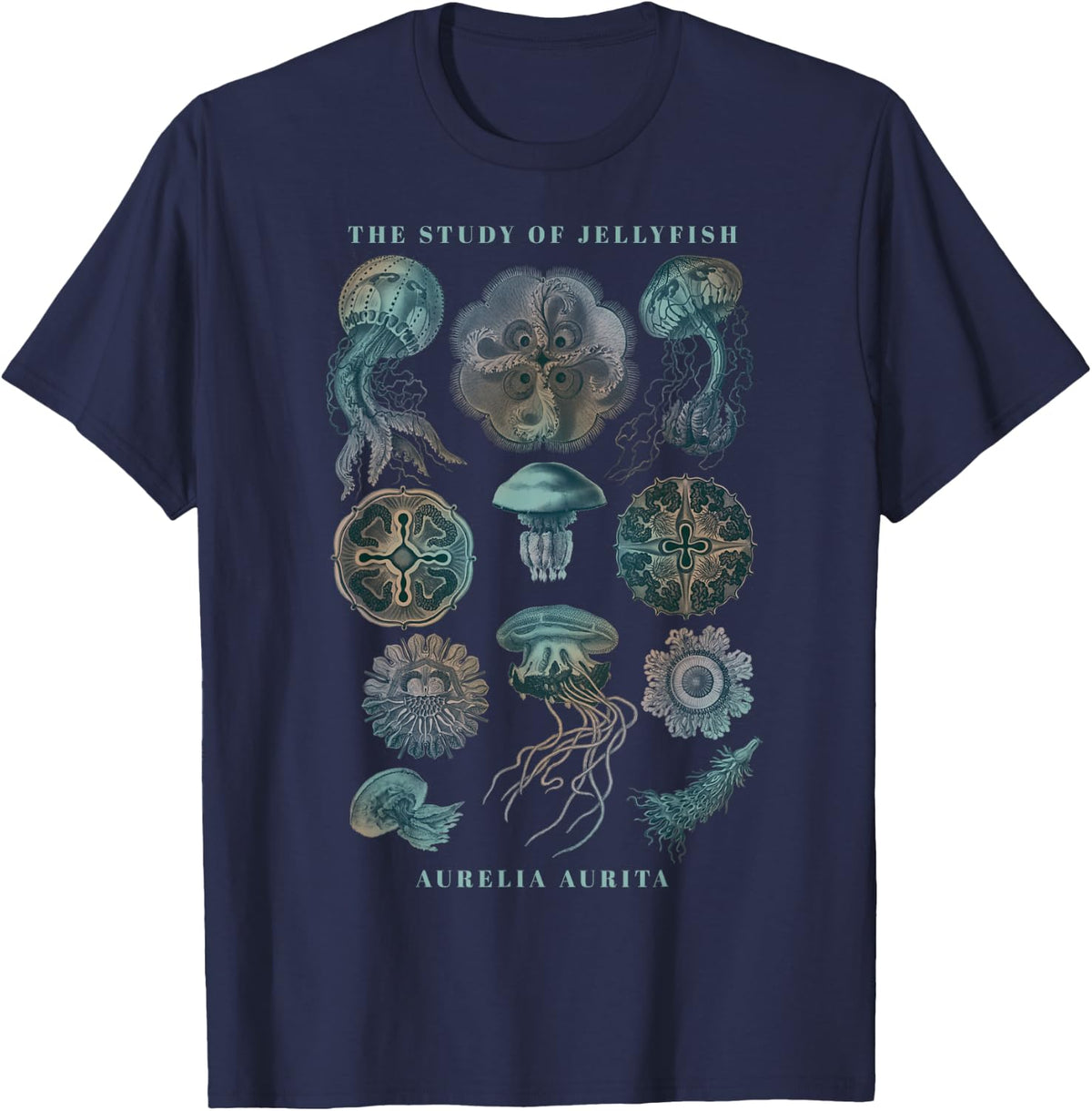 Earth Day The Study of Jellyfish T-Shirt - Navy Blue