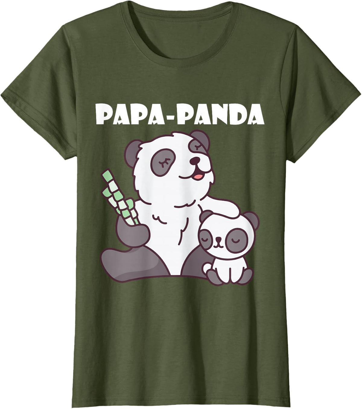 Father's Day - Papa Panda T-Shirt - Olive Green