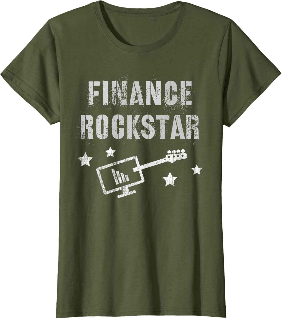 Awesome FINANCE ROCKSTAR Management School Team Appreciation T-Shirt - Olive Green
