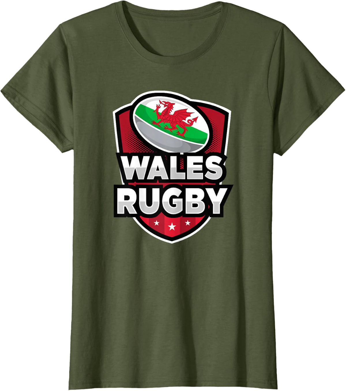 Wales Rugby Shirt - Gift for Welsh Rugby Fans T-Shirt - Olive Green