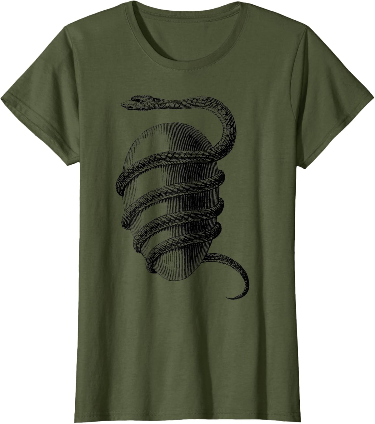 Cosmic Orphic Egg Source of Creation Esoteric T-Shirt - Olive Green