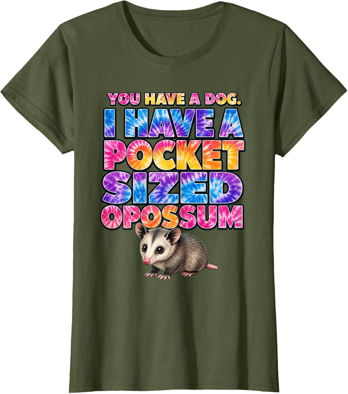 Brazilian Short Tailed Opossum T-Shirt - Olive Green