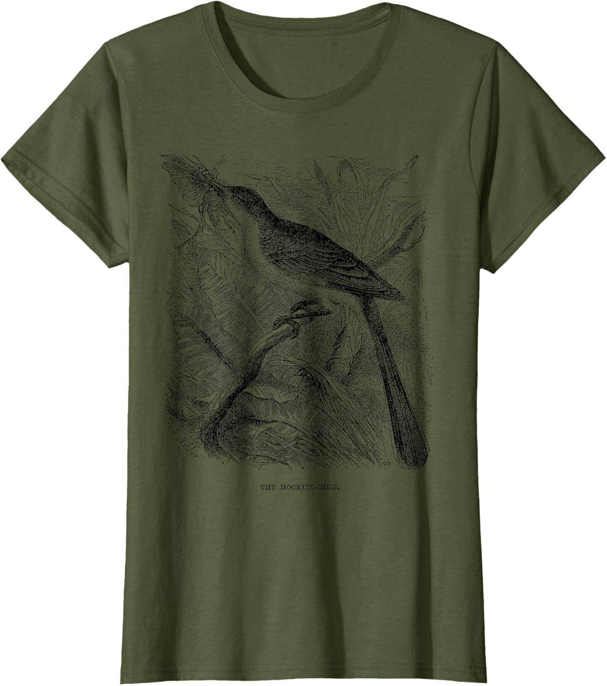 Mockingbird bird Texas Vintage Mockingbird bird Texas T-Shirt - Olive Green