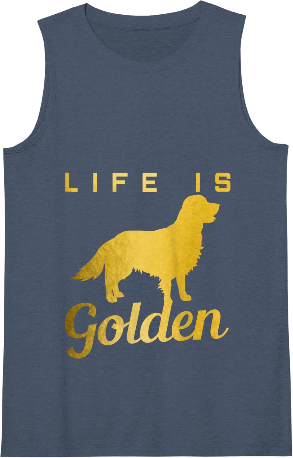 Womens Golden Retriever Dog Lover Funny Cute Tank Top - Navy Blue