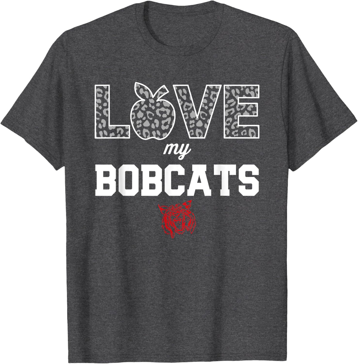 Bowling Green Bobcats Logo Love My Team HS T-Shirt - Dark Heather Grey
