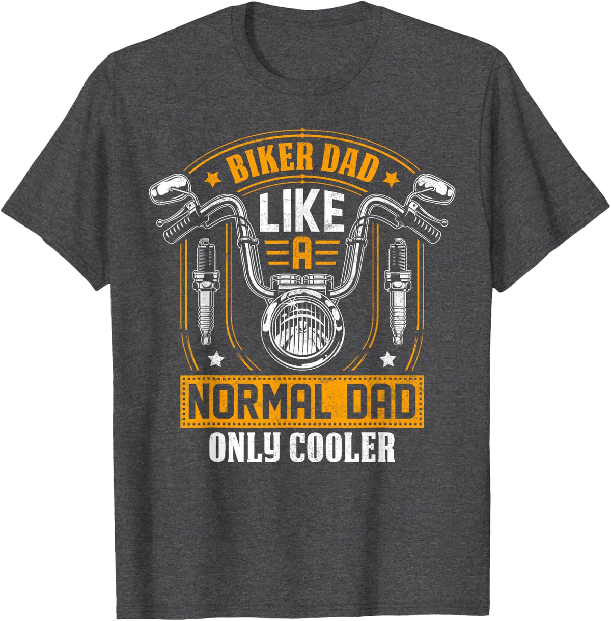 Funny Motorcycle Dad Design Men Grandpa Motorbike Rider T-Shirt - Dark Heather Grey