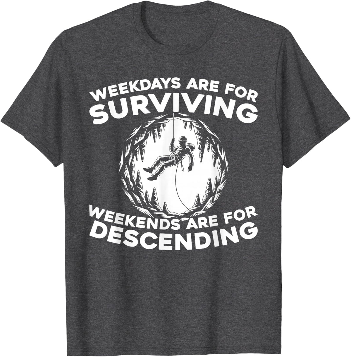 Canyoning - Adventure Outdoor Climbing Canyoning T-Shirt - Dark Heather Grey
