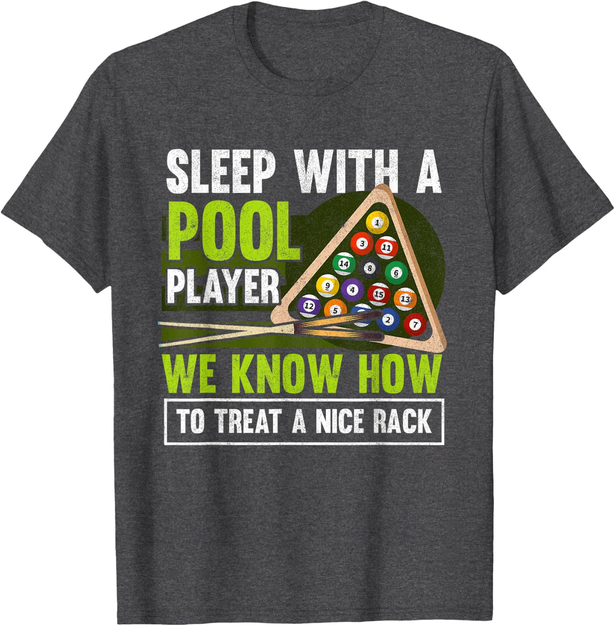 Sleep With A Pool Player Funny Billiards Player T-Shirt - Dark Heather Grey