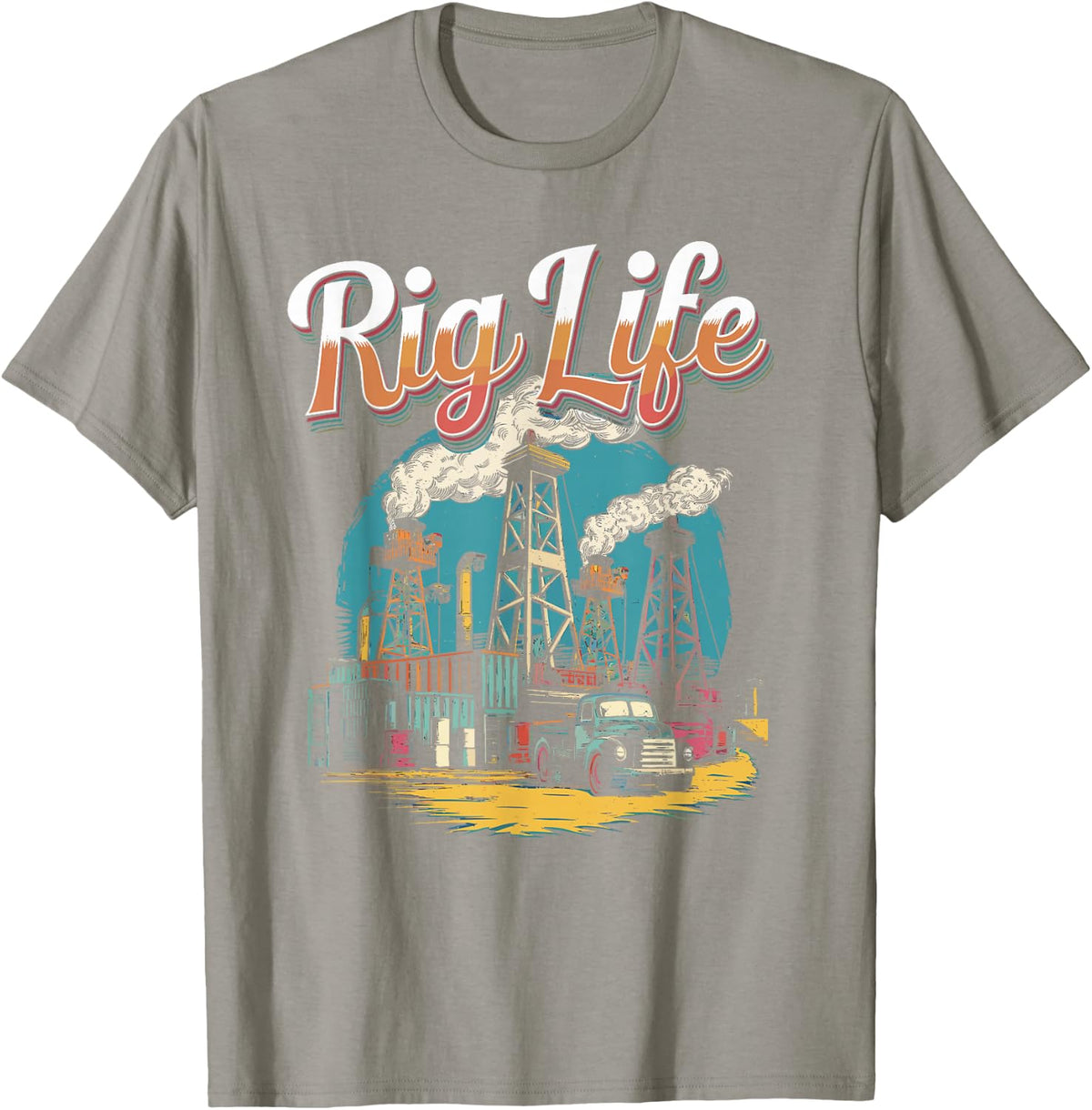 Rig Life Oilfield Rig T-Shirt - Slate Grey