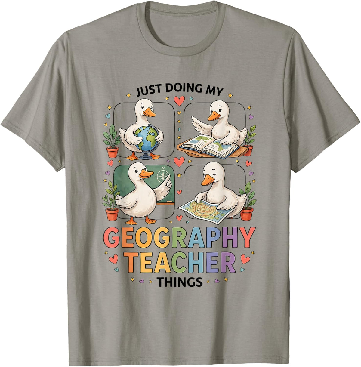 Geography Teacher Map Instructor Social Studies Educator T-Shirt - Slate Grey
