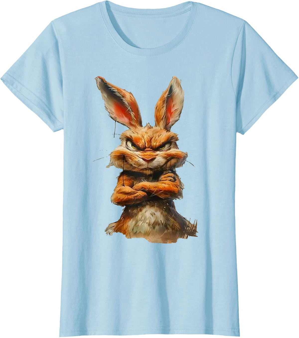 Easter Funny Bunny Rabbit Angry - Cool Bunny Grumpy Horror T-Shirt - Baby Blue