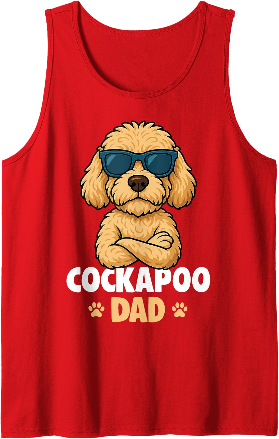 Mens Cockapoo Dad Dog Men Tank Top - Red