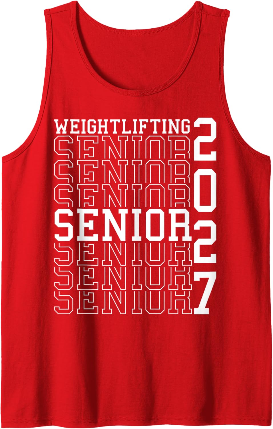 Weightlifting Senior Night Weightlifting 2027 Graduation 6 Tank Top - Red