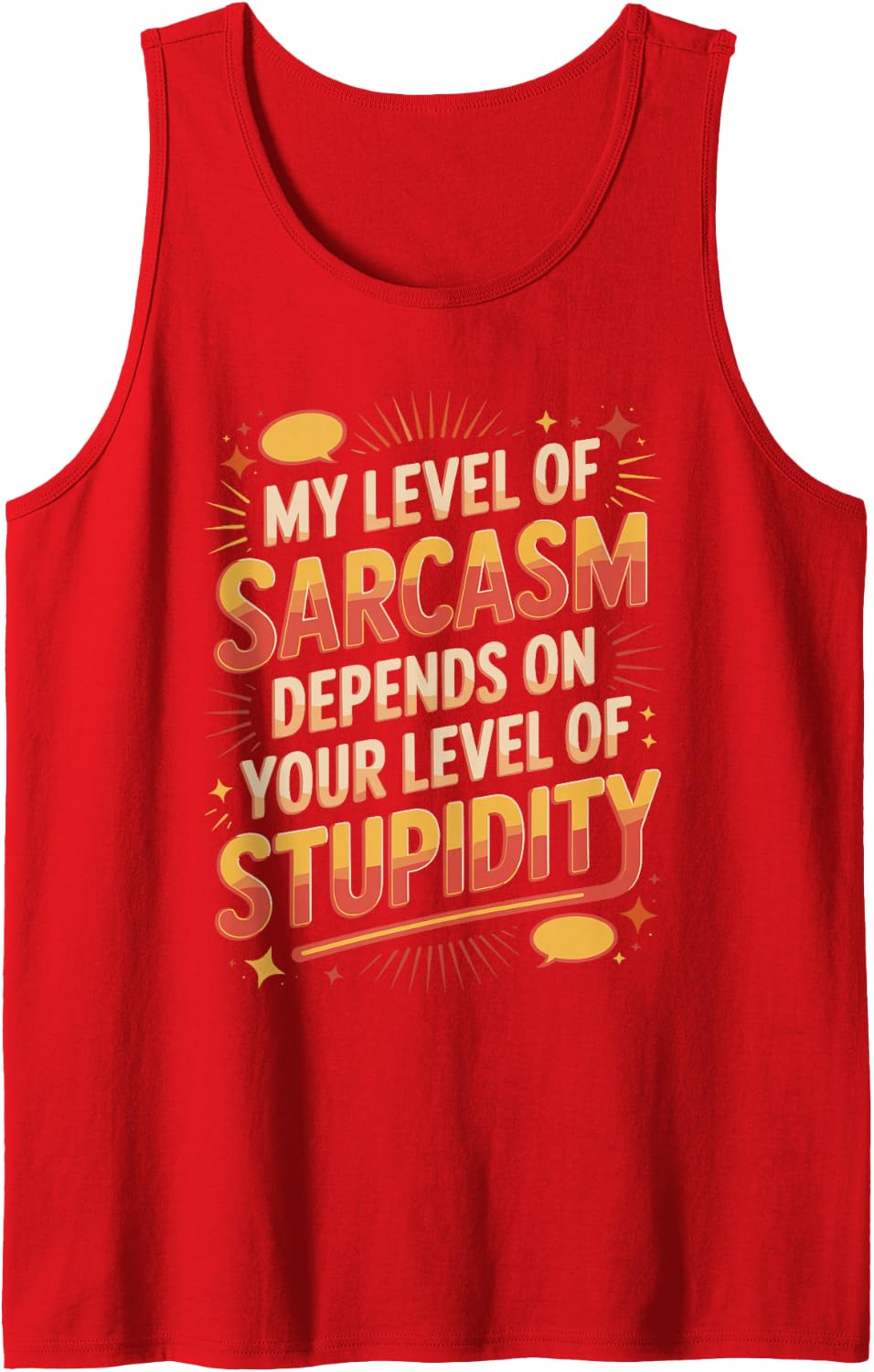My Level of Sarcasm Quote Tank Top - Red