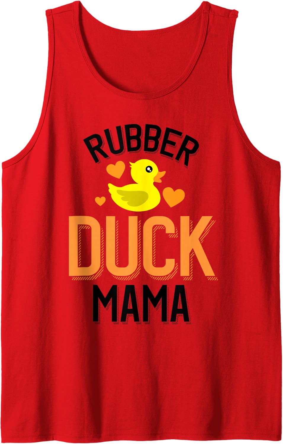 Cute Rubber Duck Mama Duckie Lover Sleeveless Tank Top - Red